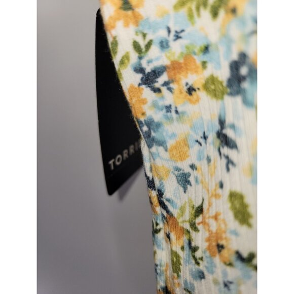 Torrid Size 5 Womens Top Floral Super Soft Rib Knit Short Sleeve Shirt NWT - Picture 5 of 6